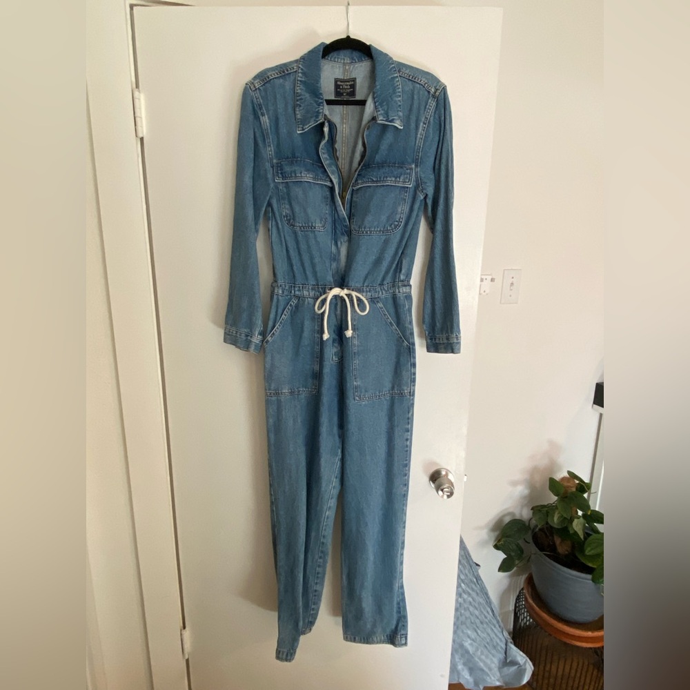 Abercrombie & Fitch Blue Denim Overalls